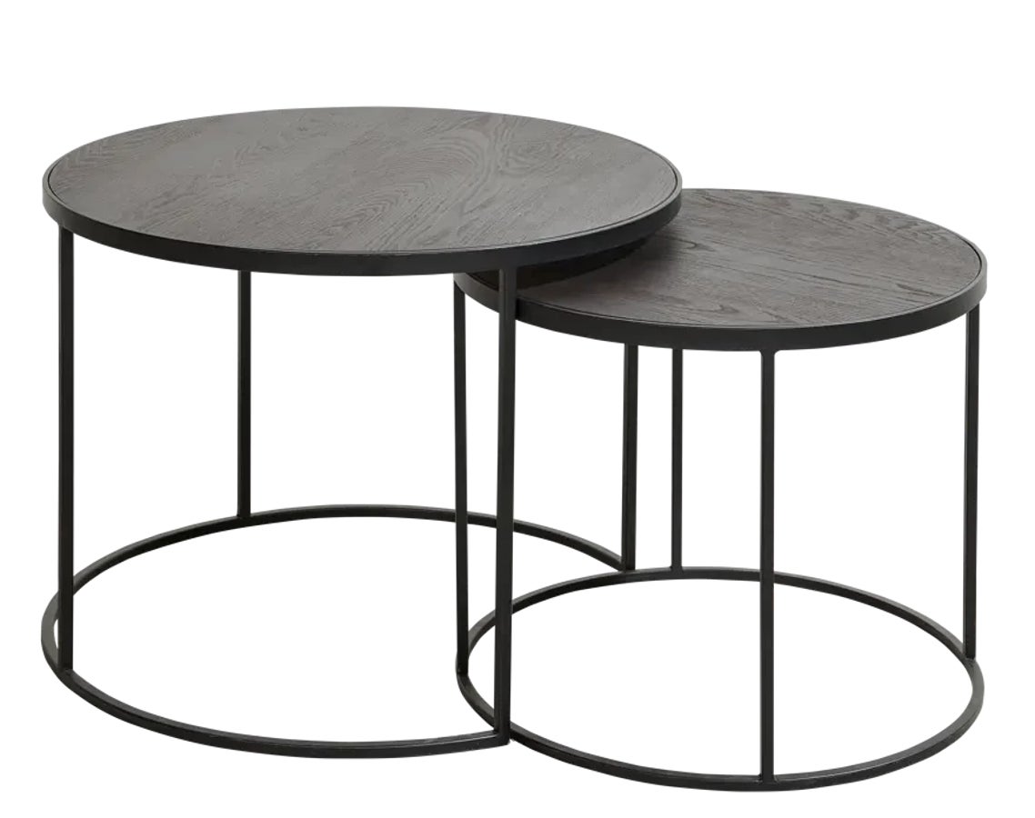Bijzettafels set van 2, zwart