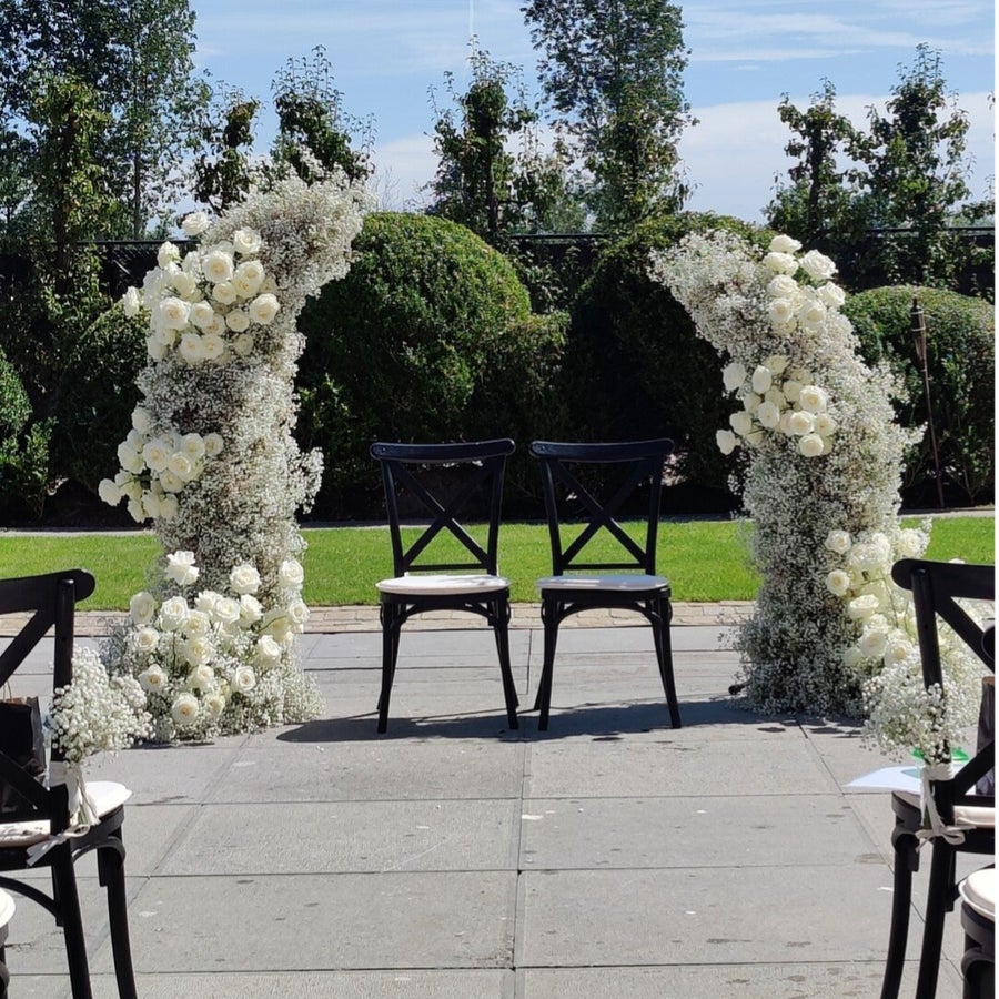Metalen frame maanvorm backdrop